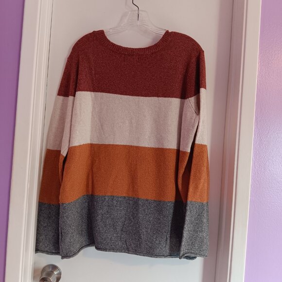 Pinque Women's Gina Crew Neck Fall Color Block Sweater XXL NWT - Picture 5 of 6